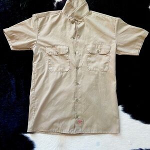 Dickies Khaki Button Down Shirt